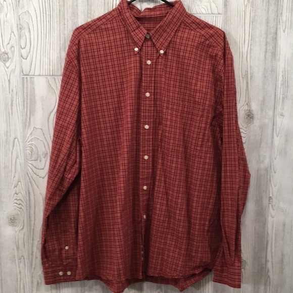 EDDIE Bauer Mens Red Plaid Button Down XL - Picture 1 of 6